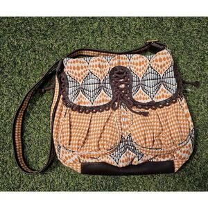 Lockheart Canvas Leather Shoulder Bag Crossbody M008008 Colorful Flap 14x13x6